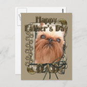 Vaderdag - Stone Paws - Brussels Griffon Briefkaart (Voorkant / Achterkant)