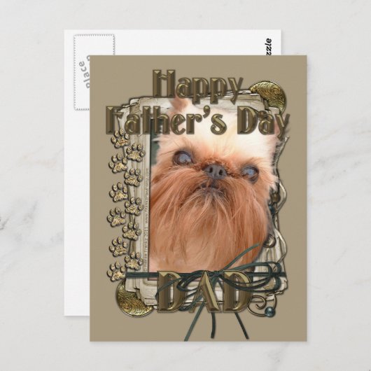 Vaderdag - Stone Paws - Brussels Griffon Briefkaart (Voorkant / Achterkant)