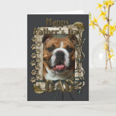 Vaderdag - Stone Paws - Bulldog Kaart (Gele Bloem)