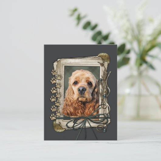 Vaderdag - Stone Paws - Cocker Spaniel Briefkaart (Staand voorkant)