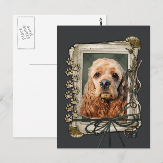 Vaderdag - Stone Paws - Cocker Spaniel Briefkaart (Voorkant / Achterkant)