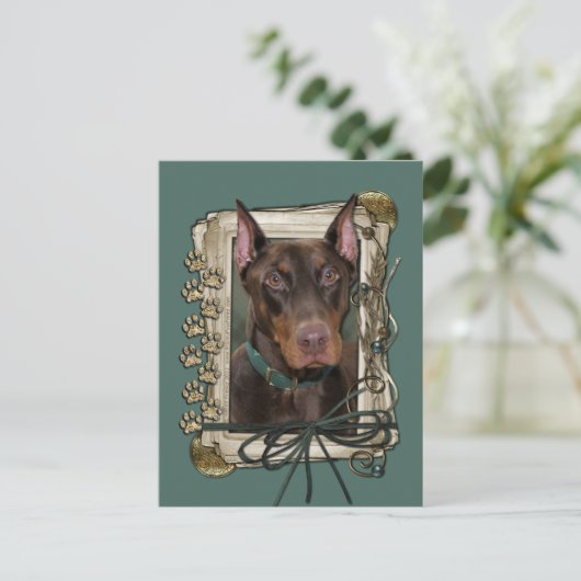 Vaderdag - Stone Paws - Doberman - Rood Briefkaart (Staand voorkant)
