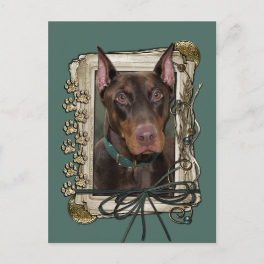 Vaderdag - Stone Paws - Doberman - Rood Briefkaart (Voorkant)