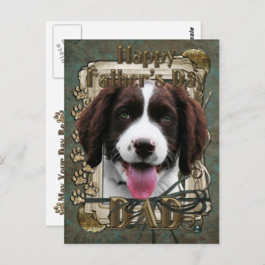 Vaderdag - Stone Paws - Engelse Springer Spaniel Briefkaart (Voorkant / Achterkant)