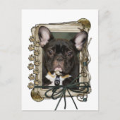 Vaderdag - Stone Paws - Franse Bulldog - Blauwgroe Briefkaart (Voorkant)