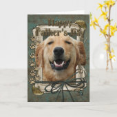 Vaderdag - Stone Paws - Golden Retriever Kaart (Gele Bloem)