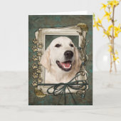 Vaderdag - Stone Paws - Golden Retriever Tebow Kaart (Gele Bloem)