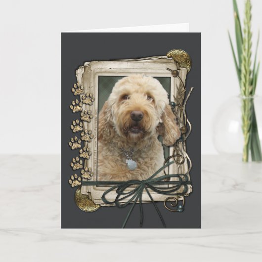 Vaderdag - Stone Paws - GoldenDoodle Kaart (Voorkant)