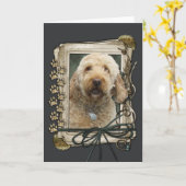 Vaderdag - Stone Paws - GoldenDoodle Kaart (Gele Bloem)