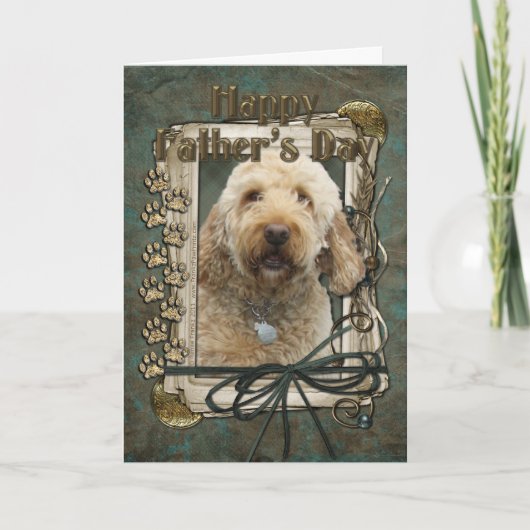 Vaderdag - Stone Paws - GoldenDoodle Kaart (Voorkant)