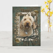 Vaderdag - Stone Paws - GoldenDoodle Kaart (Gele Bloem)