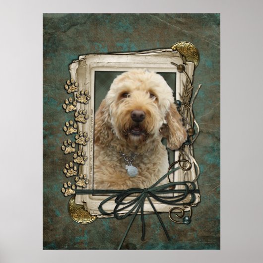 Vaderdag - Stone Paws - GoldenDoodle Poster (Voorkant)