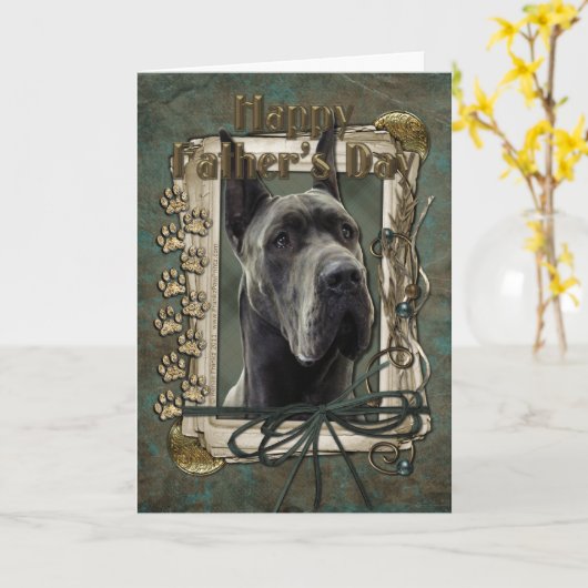 Vaderdag - Stone Paws - Grote Deen - Grijs Kaart (Gele Bloem)