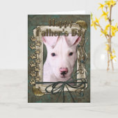 Vaderdag - Stone Paws - Pitbull Puppy - Petey Kaart (Gele Bloem)