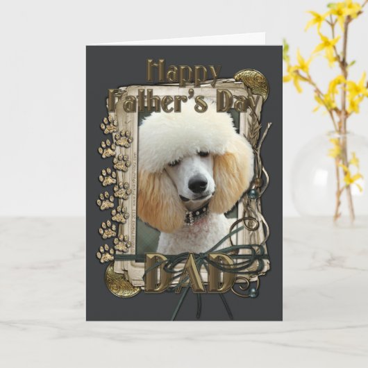 Vaderdag - Stone Paws - Poodle - Abriot Kaart (Gele Bloem)