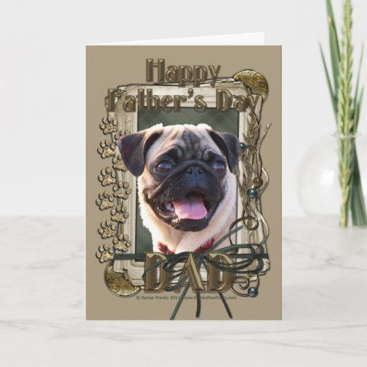 Vaderdag - Stone Paws - Pug Kaart (Voorkant)