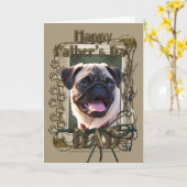 Vaderdag - Stone Paws - Pug Kaart (Gele Bloem)