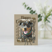 Vaderdag - Stone Paws - Rottweiler Briefkaart (Staand voorkant)