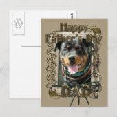 Vaderdag - Stone Paws - Rottweiler Briefkaart (Voorkant / Achterkant)