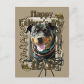 Vaderdag - Stone Paws - Rottweiler Briefkaart (Voorkant)