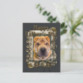 Vaderdag - Stone Paws - Shar Pei Briefkaart (Staand voorkant)