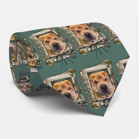 Vaderdag - Stone Paws - Shar Pei Stropdas (Opgerold)