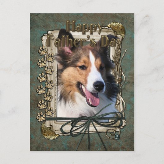 Vaderdag - Stone Paws - Sheltie Briefkaart (Voorkant)