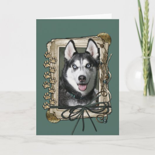 Vaderdag - Stone Paws - Siberische Husky Kaart (Voorkant)