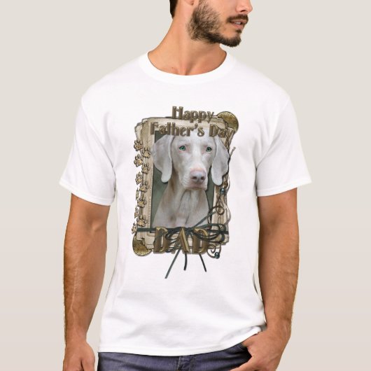 Vaderdag - Stone Paws - Weimeraner - Pap T-shirt (Voorkant)