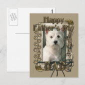 Vaderdag - Stone Paws - West Highland Terrier Briefkaart (Voorkant / Achterkant)