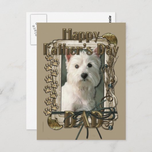 Vaderdag - Stone Paws - West Highland Terrier Briefkaart (Voorkant / Achterkant)