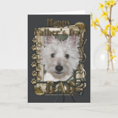 Vaderdag - Stone Paws - West Highland Terrier Kaart (Gele Bloem)