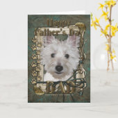 Vaderdag - Stone Paws - West Highland Terrier Kaart (Gele Bloem)