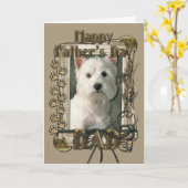 Vaderdag - Stone Paws - West Highland Terrier Kaart (Gele Bloem)