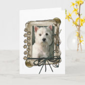 Vaderdag - Stone Paws - Westie Kaart (Gele Bloem)