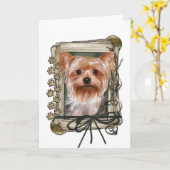 Vaderdag - Stone Paws - Yorkshire Terrier Kaart (Gele Bloem)