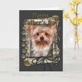 Vaderdag - Stone Paws - Yorkshire Terrier Kaart (Gele Bloem)