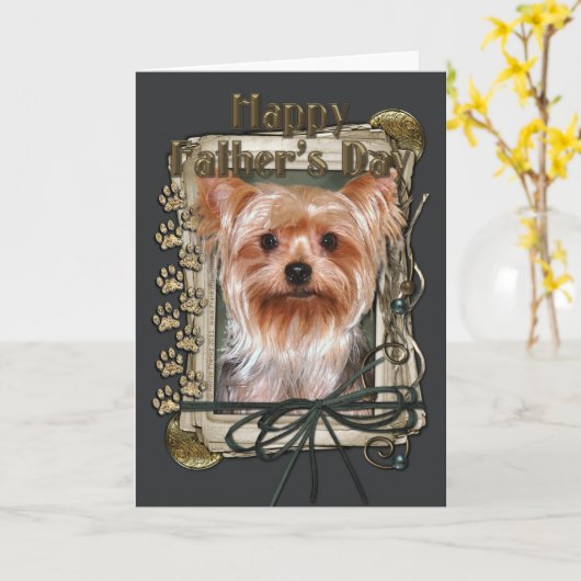 Vaderdag - Stone Paws - Yorkshire Terrier Kaart (Gele Bloem)