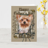 Vaderdag - Stone Paws - Yorkshire Terrier Kaart (Gele Bloem)