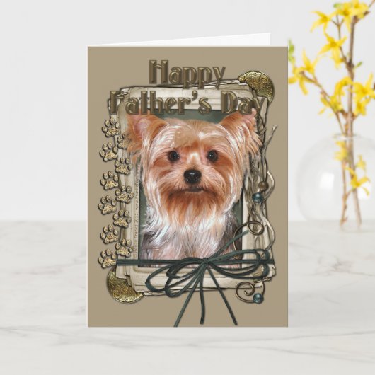 Vaderdag - Stone Paws - Yorkshire Terrier Kaart (Gele Bloem)