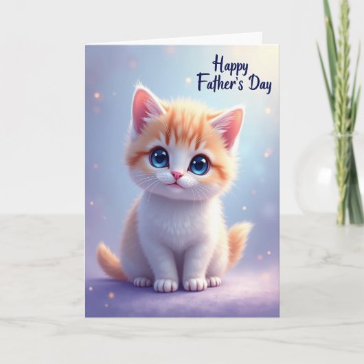 Vaderdag Strepen Kitten Kaart (Voorkant)