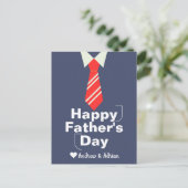 vaderdag, stropdas shirt werk, eenvoudig modern feestdagenkaart (Staand voorkant)
