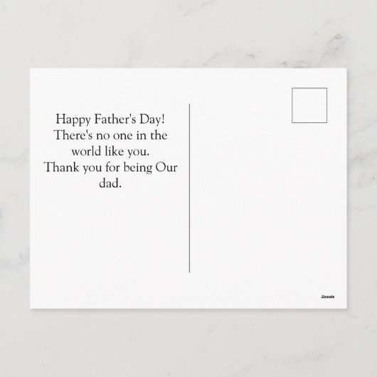 vaderdag, stropdas shirt werk, eenvoudig modern feestdagenkaart (Achterkant)