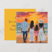 Vaderdag Sunset Beach wandeling met het gezin Feestdagenkaart (Voorkant / Achterkant)