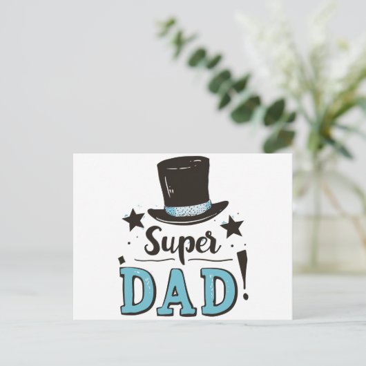 Vaderdag - Super Dad Celebration Briefkaart (Staand voorkant)