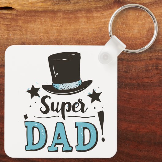 Vaderdag - Super Dad Celebration Sleutelhanger (Achterkant)