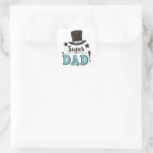 Vaderdag - Super Dad Celebration Vierkante Sticker (Tas)