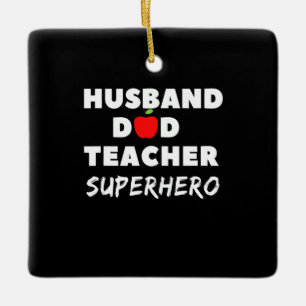 Vaderdag Super Husband Dad Teacher Keramisch Ornament
