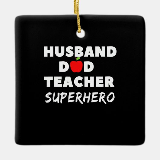 Vaderdag | Super Husband Dad Teacher Keramisch Ornament (Voorkant)
