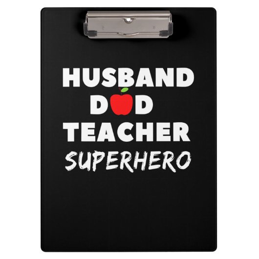 Vaderdag | Super Husband Dad Teacher Klembord (Voorkant)
